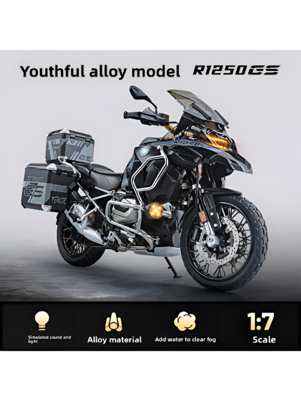 BMW R1250 Motorcycle Diecast Model 1:7 Scale – Alloy Metal Replica Collectible Bike MD25
