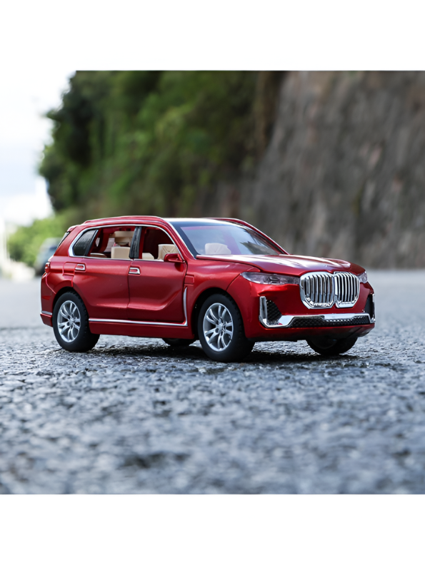 BMW X7 Alloy Diecast Model Car 1:24 Scale | Red Pull Back Toy Car with Sound, Light & Spray Effect | Metal Toy TV5279