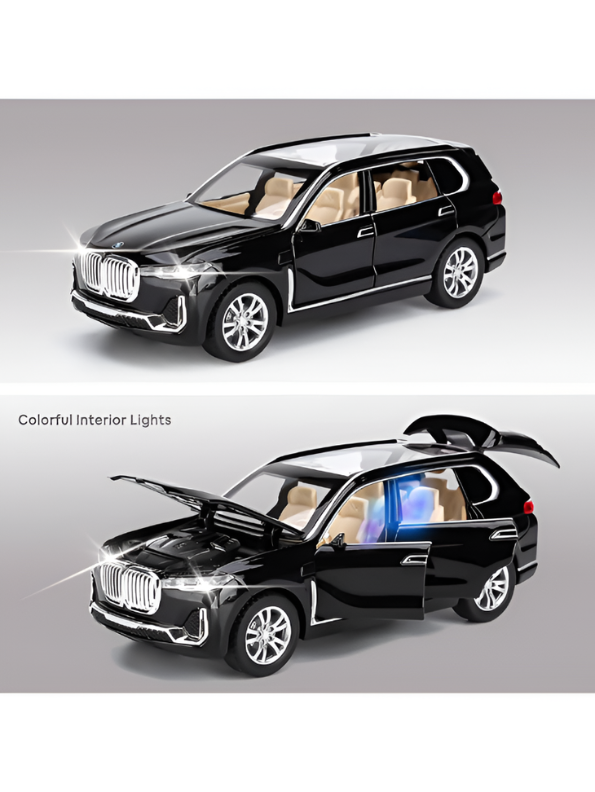 BMW X7 Alloy Diecast Model Car 1:24 Scale | Pull Back Toy Car with Sound, Light & Spray Effect | Metal Toy TV5279