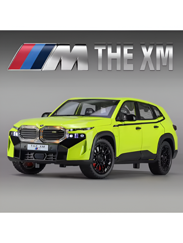 BMW XM Diecast Metal Toy Car Model 1:32 Scale Green Alloy Model Car with Acrylic Display Box MD27