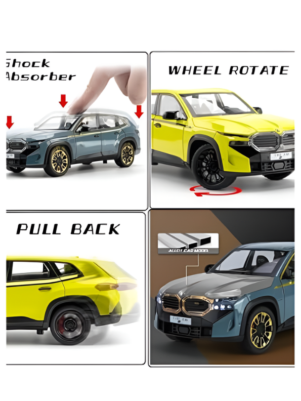 BMW XM Diecast Metal Toy Car Model 1:32 Scale Green Alloy Model Car with Acrylic Display Box MD27