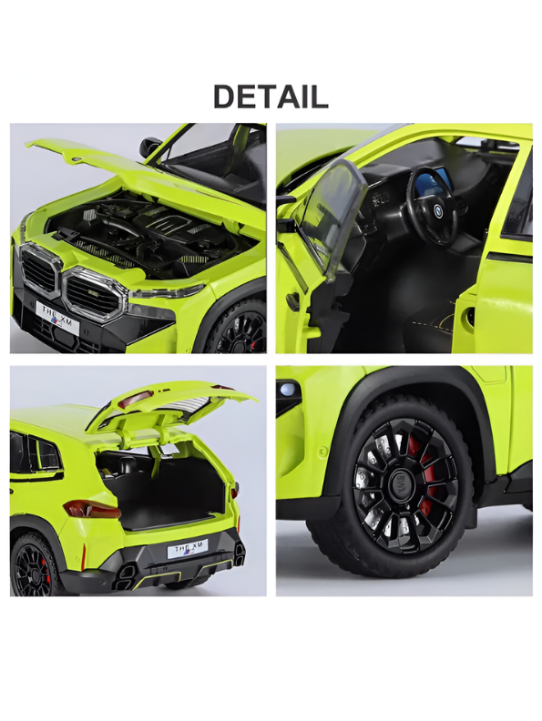 BMW XM Diecast Metal Toy Car Model 1:32 Scale Green Alloy Model Car with Acrylic Display Box MD27