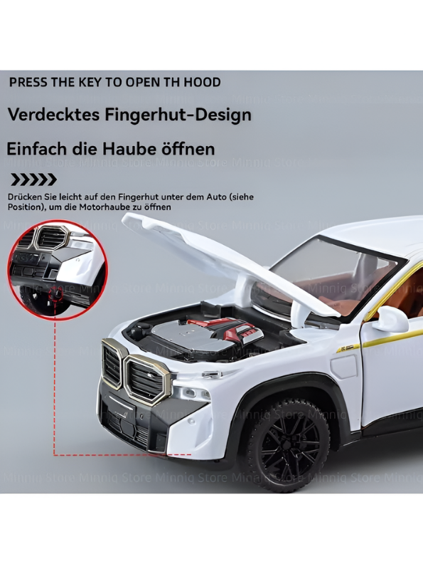 BMW XM Diecast Metal Toy Car Model 1:32 Scale White Alloy Model Car with Acrylic Display Box MD27