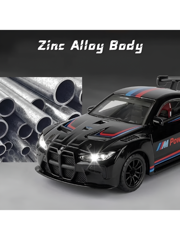 BMW M4 GT3 RC Drift Car - Black 1:64 Scale Mini Alloy Remote Control with Acrylic Display Box MD585