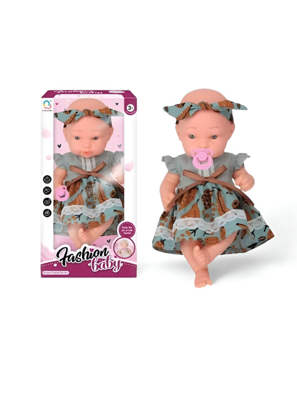 Babella - Soft Realistic Newborn Baby doll with Pacifier and Headband LMI15607.