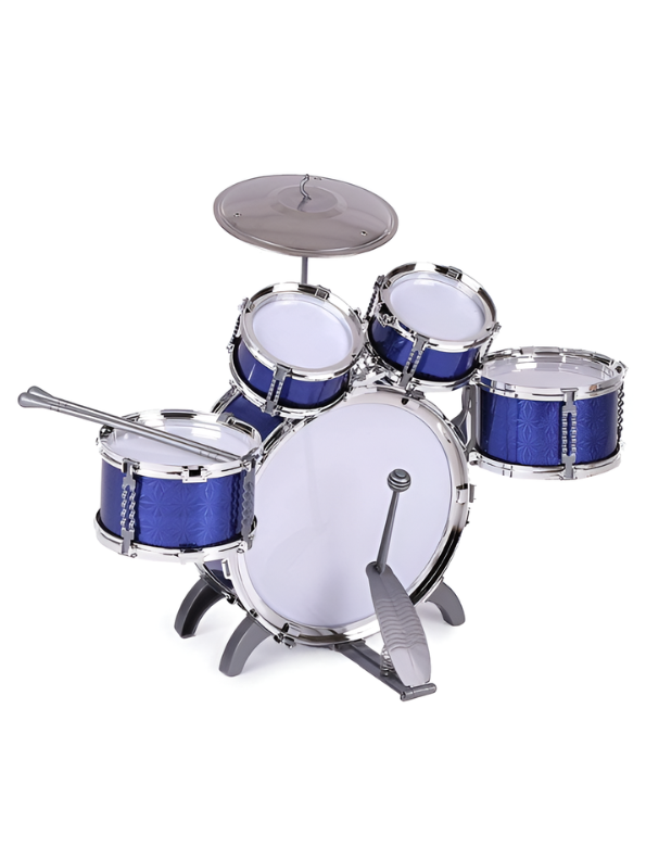 Band Kids Drum Set Toy - 5-Piece Musical Instrument Kit for Toddlers & Children - Blue TV1103