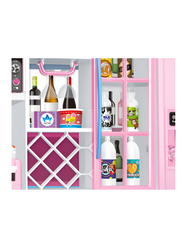 Barbie Kitchen Set – Deluxe Pretend Play Cooking Barbie Inspired Doll Set for Kids with Utensils, Opening Oven, Cupboard Doors & Realistic Kitchen Accessories LMI-818-156.