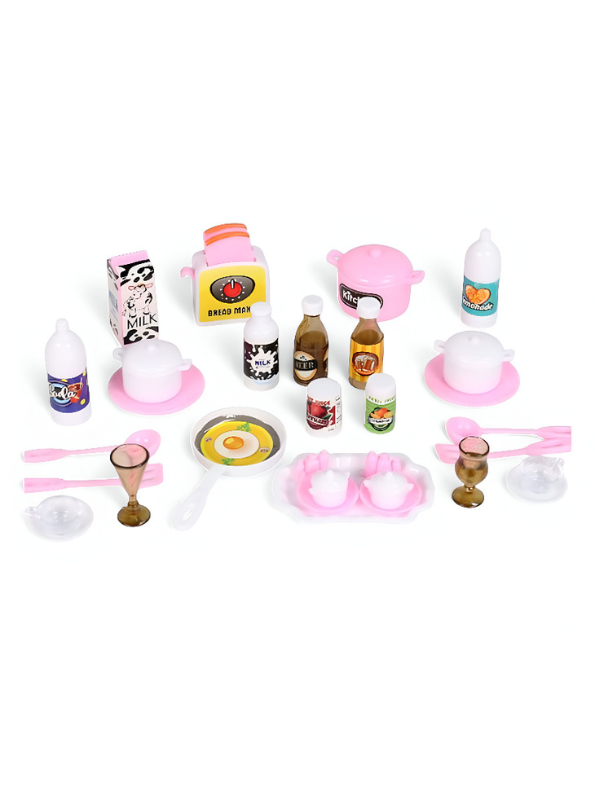 Barbie Kitchen Set – Deluxe Pretend Play Cooking Barbie Inspired Doll Set for Kids with Utensils, Opening Oven, Cupboard Doors & Realistic Kitchen Accessories LMI-818-156.