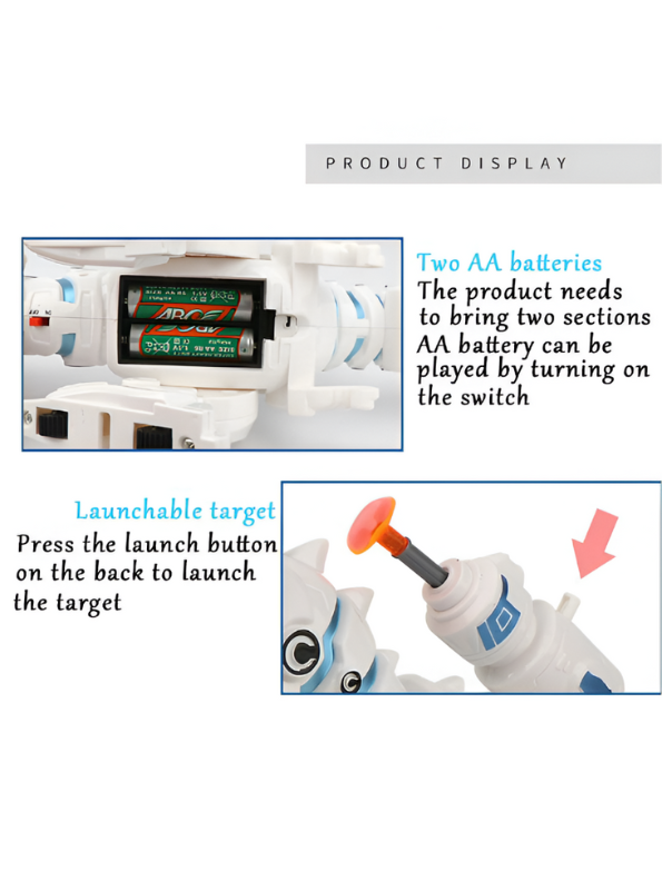 Battle Dragon – Walking Robot Dinosaur Toy with Lights, Music & Missile Launch | Action Robo Dino for Kids LMI13882.