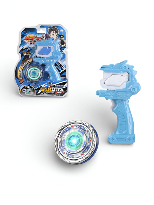 Strong Power Gyro Battle Top Set with Blue String Launcher – High Performance Spinning Toy for Kids – Super Top Metal Fusion Combat Gyroscope - Age 6+ LMI14800