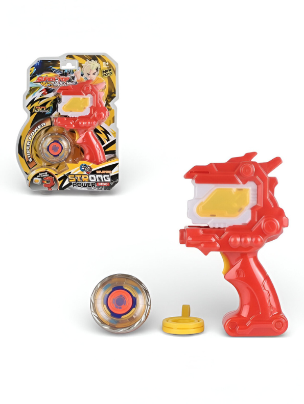 Dinosaur Spinning Top Launcher Toy Set - Strong Power Sting Red Dino Blaster with High-Speed Combat Gyro - Action Battle Toy for Kids Ages 6+ LMI14800