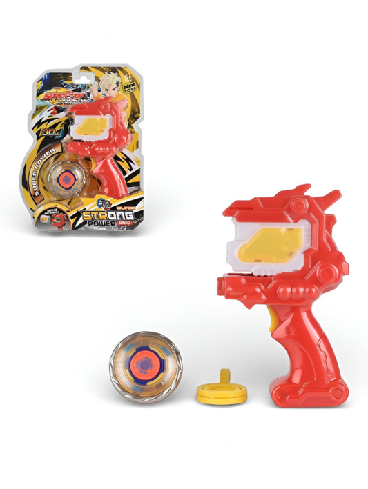 Dinosaur Spinning Top Launcher Toy Set - Strong Power Sting Red Dino Blaster with High-Speed Combat Gyro - Action Battle Toy for Kids Ages 6+ LMI14800