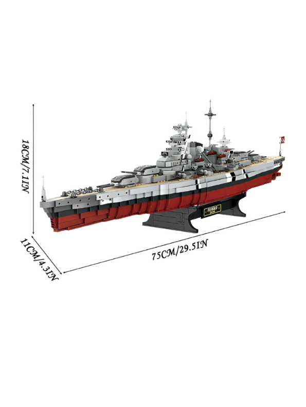 Battleship Building Block Set – WW2 Military Warship Model Kit TV6957.
