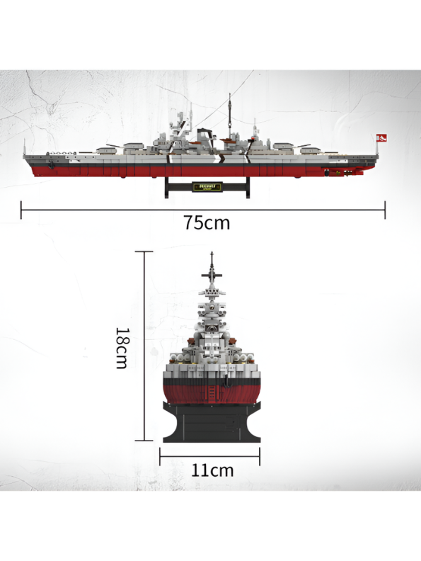 Battleship Building Block Set – WW2 Military Warship Model Kit TV6957.