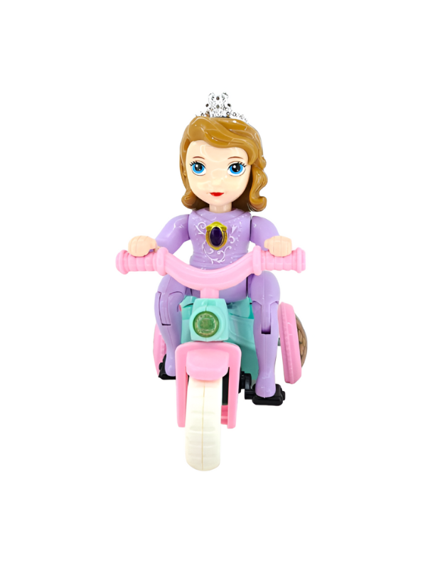 Beautiful Princess Musical Tricycle Toy for Girls | Bump & Go Action Electric Princess Doll Bike with 3D Colorful Lights & Music | Battery Operated Kids Toy LMI7696.