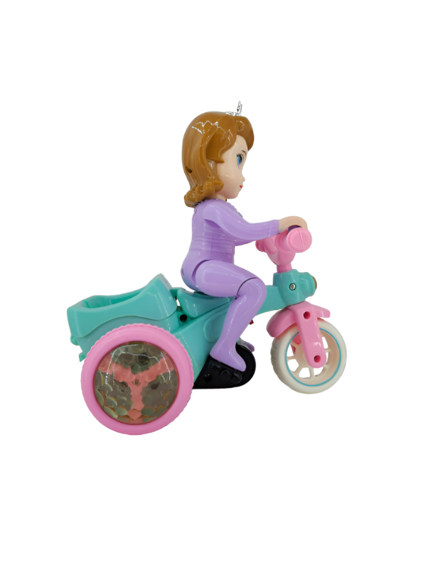 Beautiful Princess Musical Tricycle Toy for Girls | Bump & Go Action Electric Princess Doll Bike with 3D Colorful Lights & Music | Battery Operated Kids Toy LMI7696.