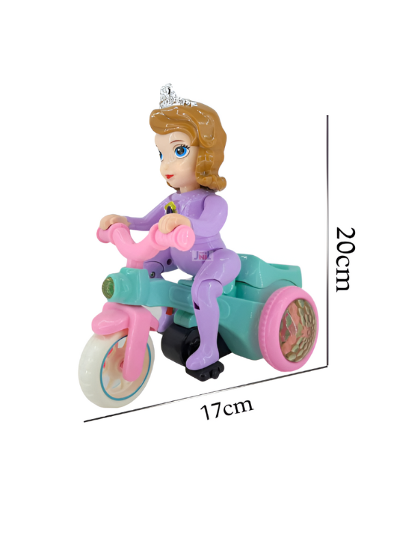 Beautiful Princess Musical Tricycle Toy for Girls | Bump & Go Action Electric Princess Doll Bike with 3D Colorful Lights & Music | Battery Operated Kids Toy LMI7696.