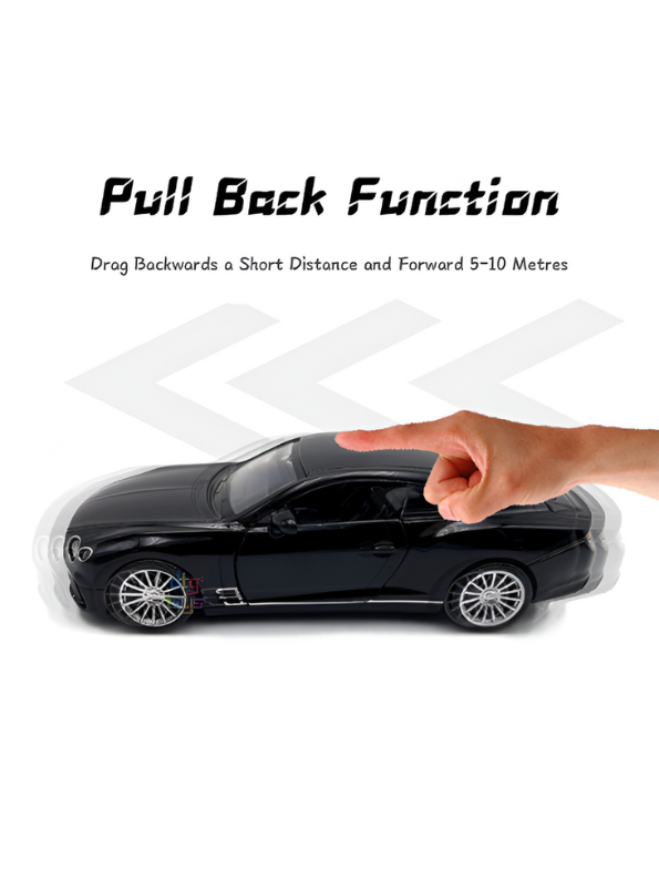 Bentley Continental GT Diecast Model Car 1:36 Scale Luxury Collector's Black Toy.