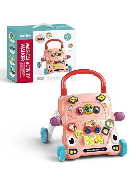 Bibi-Inn Baby Walker Activity Center – Adjustable Weight Anti-Slip Toddler Walker with Detachable Toy Car and Musical Gear Roller TV7091