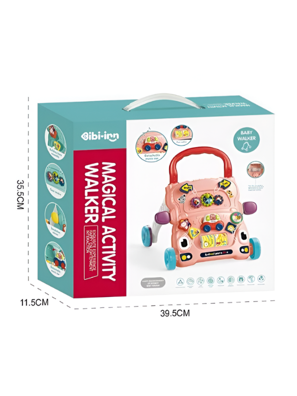 Bibi-Inn Baby Walker Activity Center – Adjustable Weight Anti-Slip Toddler Walker with Detachable Toy Car and Musical Gear Roller TV7091