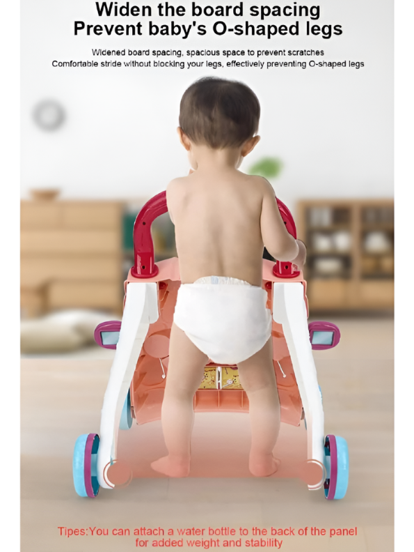 Bibi-Inn Baby Walker Activity Center – Adjustable Weight Anti-Slip Toddler Walker with Detachable Toy Car and Musical Gear Roller TV7091