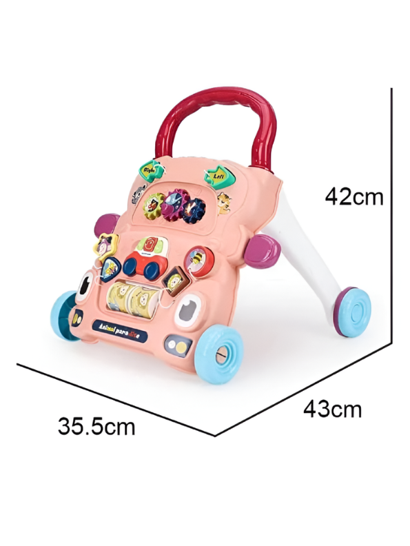 Bibi-Inn Baby Walker Activity Center – Adjustable Weight Anti-Slip Toddler Walker with Detachable Toy Car and Musical Gear Roller TV7091
