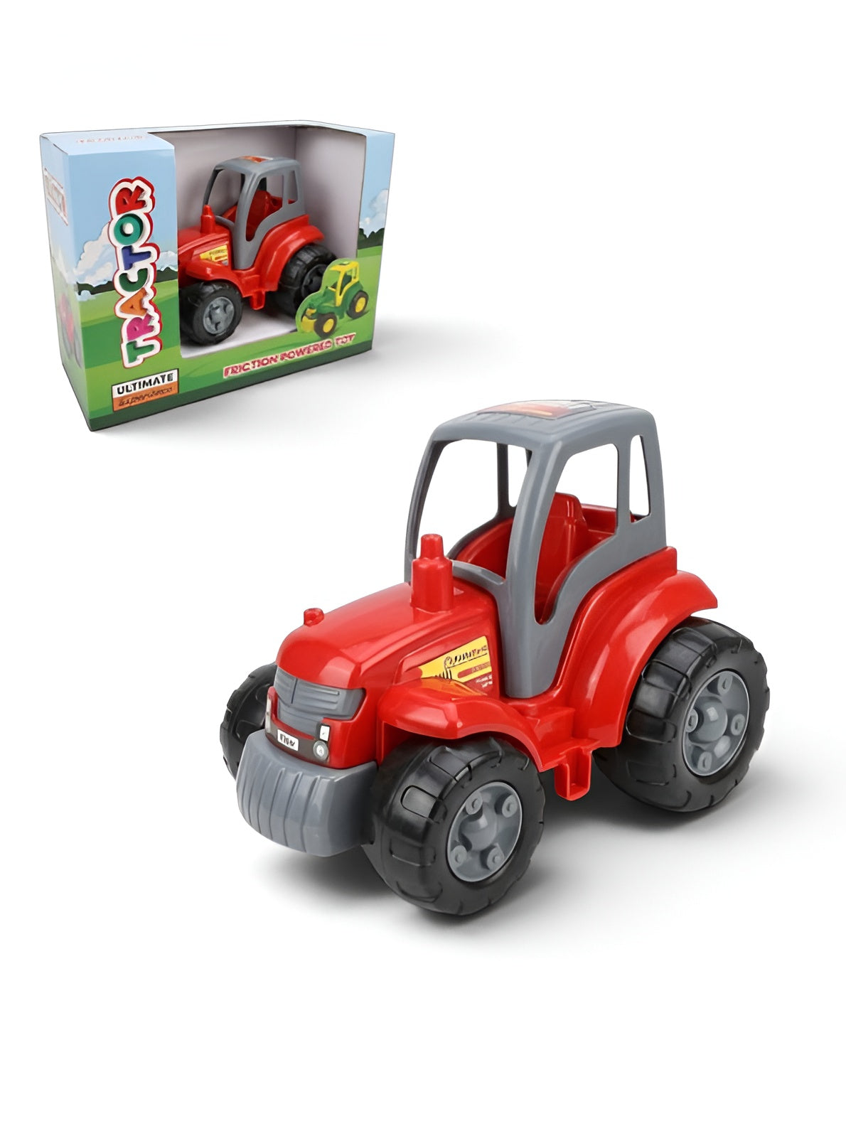Big Red Farm Tractor Vehicle Toy – Durable Plastic Construction Truck for Kids