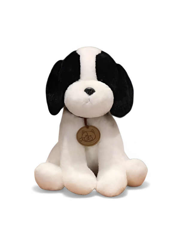 Black and White Puppy Plush Toy 25cm – Soft Floppy Ear Dog Stuffed Toy ST16297.