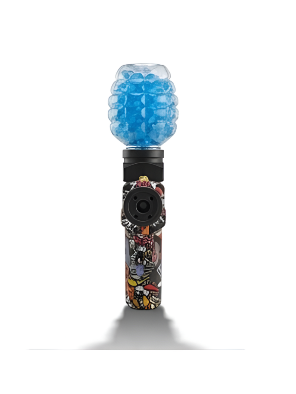 Blokk Blaster Automatic Gel Ball Gun with Water Bead Hopper & Silencer Extension, Red Graffiti Splatter MD446