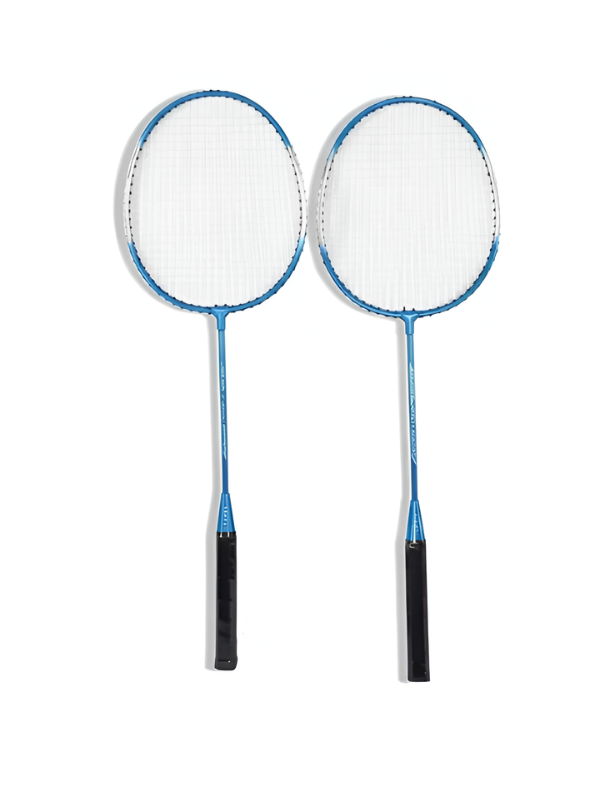 Blue 2-Piece Badminton Racket Set, High-Performance T-Joint Frame, Shock-Absorbing Comfort Handle, Includes Durable Racket Bag LMI1322
