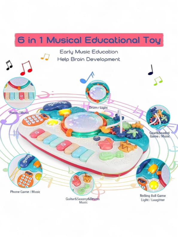 Blue Keyboard Piano Toy for Kids (TV-N-24) - Musical Learning Instrument with Fun Features