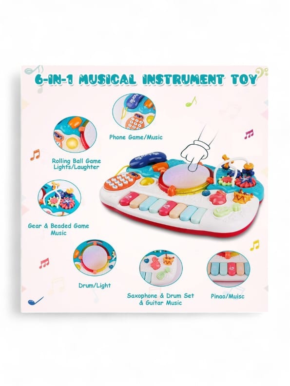 Blue Keyboard Piano Toy for Kids (TV-N-24) - Musical Learning Instrument with Fun Features