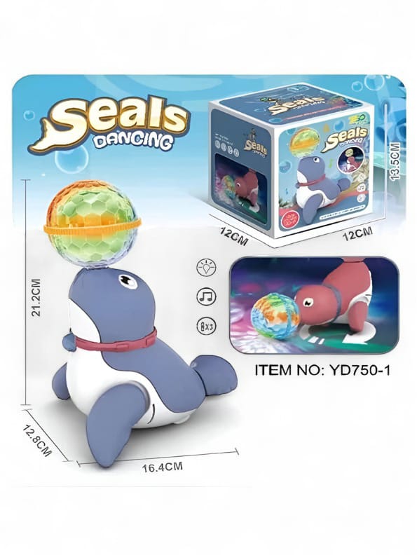 Blue Musical and Dancing Seal Toy for Kids (TV-N-24) - Interactive Light-Up Animal Toy with Fun Movements