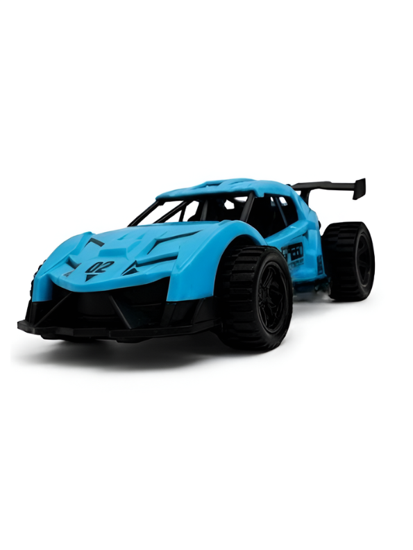 Blue Sport Racing Toy Car with Rear Spoiler - High-Speed Design Diecast Style Model LMI16820
