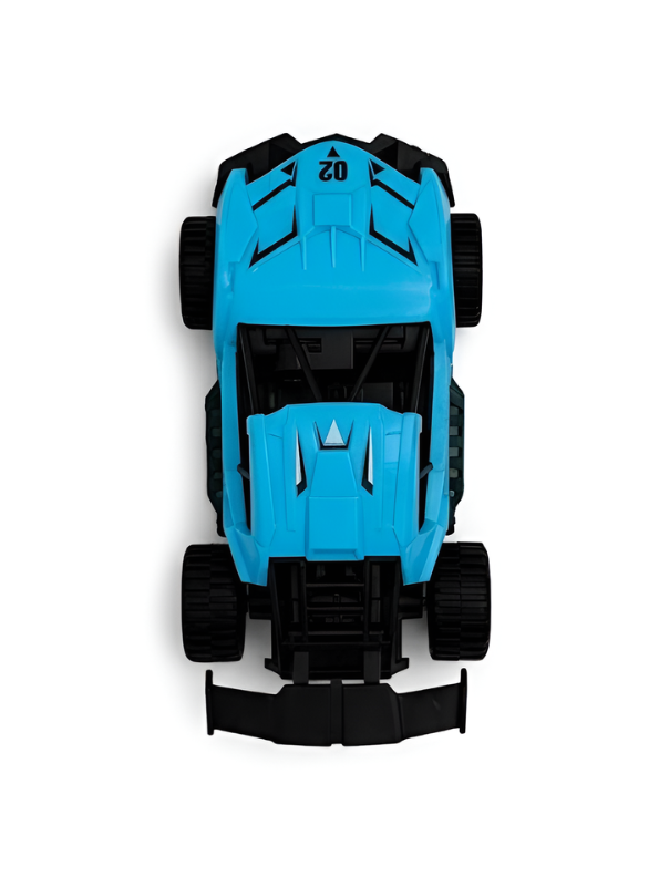 Blue Sport Racing Toy Car with Rear Spoiler - High-Speed Design Diecast Style Model LMI16820