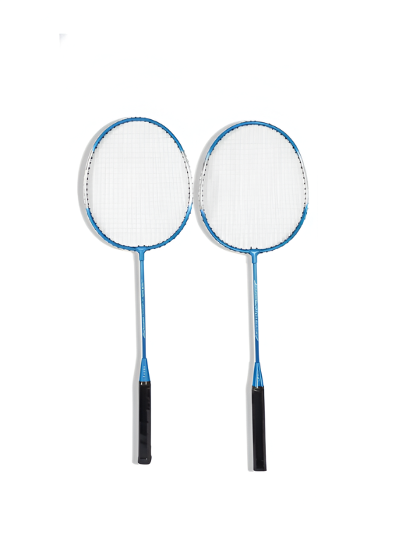 Blue 2-Piece Badminton Racket Set, High-Performance T-Joint Frame, Shock-Absorbing Comfort Handle, Includes Durable Racket Bag LMI1322