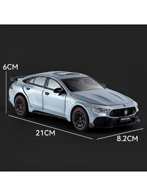 Brabus Rocket 900 – Metal Diecast Model Car Scale 1/24 with Light & Sound for Kids Silver LMI15747.