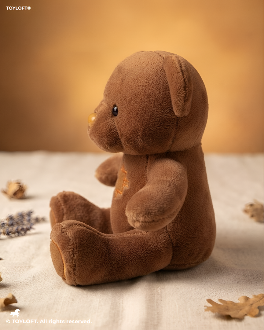 Brown Patchwork Teddy Bear Plush Toy – 7" Soft Stuffed Animal Soft Toy ST15028