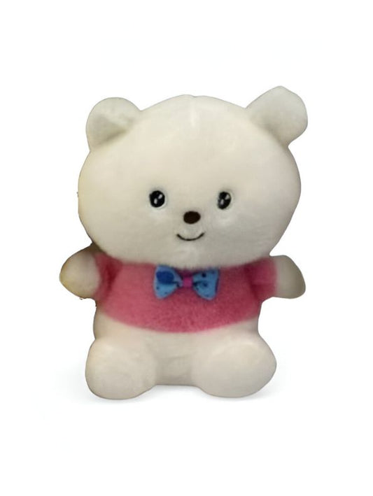 Pink - White Teddy Bear with Bow – Super Soft Stuffed Animal for Gifting & Cuddles 8 inch - MS14485.