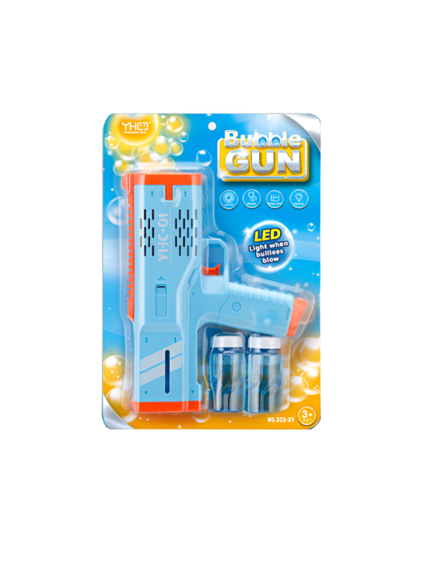 Bubble Gun Blaster Toy – Bubble Shooter with 2 Bubble Solution Bottles Blue LMI16593.
