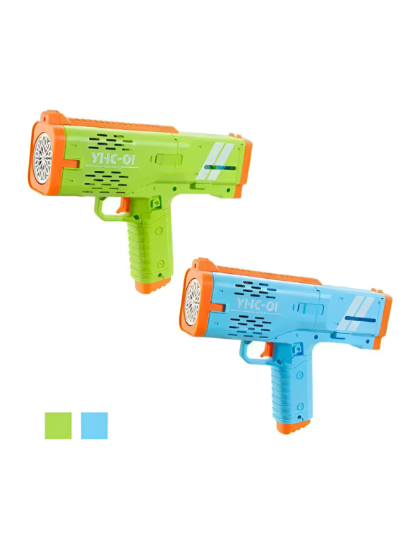 Bubble Gun Blaster Toy – Bubble Shooter with 2 Bubble Solution Bottles LMI16593.