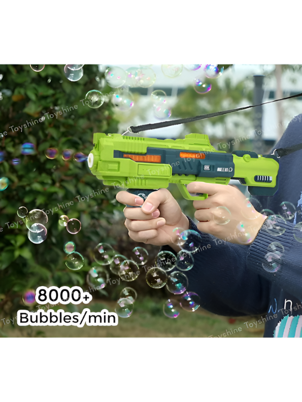 Bubble Gun Toy with 2 Bubble Solution Bottles – High Output 8000+ Bubbles/Min, Leak-Proof Automatic Bubble Blaster TV6041