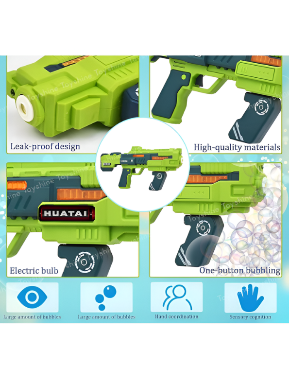 Bubble Gun Toy with 2 Bubble Solution Bottles – High Output 8000+ Bubbles/Min, Leak-Proof Automatic Bubble Blaster TV6041