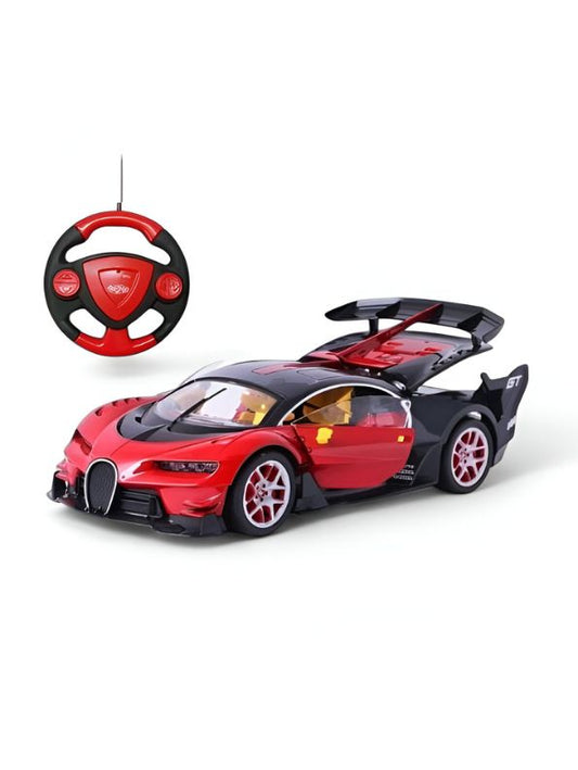 Bugatti Remote Control Car 1:16 Scale Red – High-Speed Racing RC Car with LED Headlights, Batteries Included, Stylish Design for Kids.