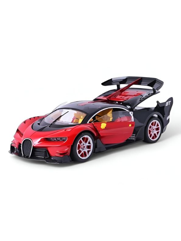 Bugatti Remote Control Car 1:16 Scale Red – High-Speed Racing RC Car with LED Headlights, Batteries Included, Stylish Design for Kids.