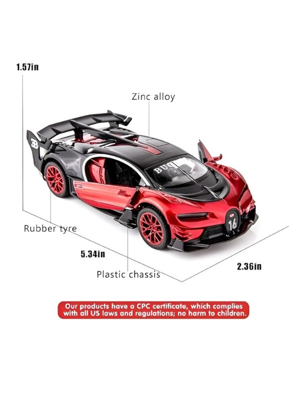 Bugatti Turismo Diecast Model Car 1:32 Scale Red MD290.