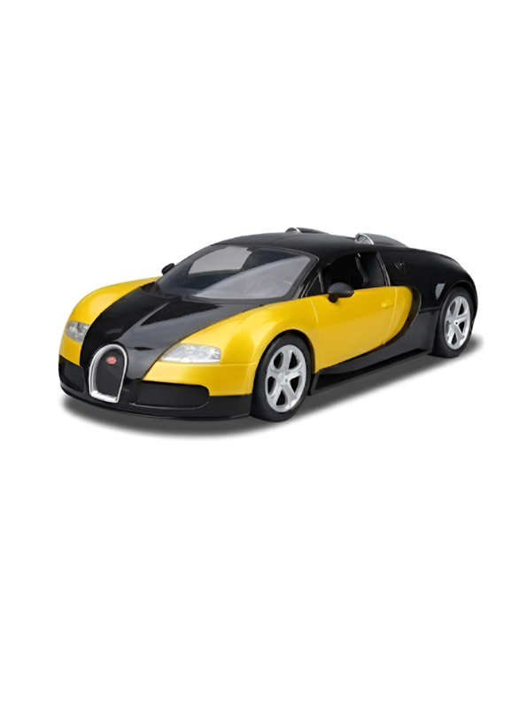 Bugatti Veyron Remote Control RC Car with Lights & Smooth Steering Yellow LMI8612.