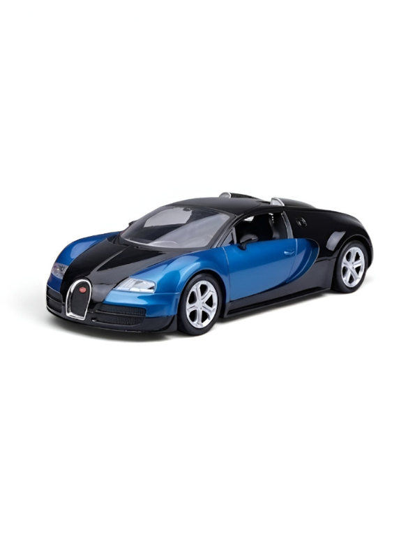 Bugatti Veyron Remote Control RC Car with Lights & Smooth Steering Blue LMI8612.