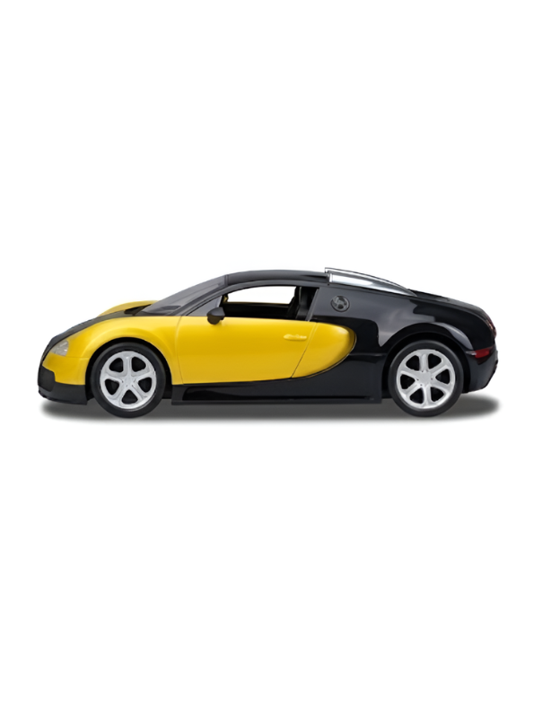 Bugatti Veyron Remote Control RC Car with Lights & Smooth Steering Yellow LMI8612.