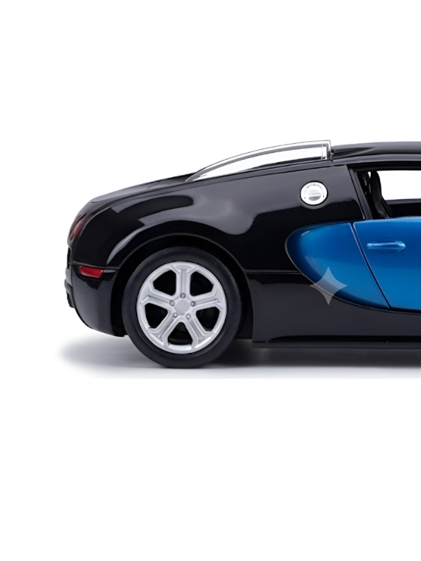 Bugatti Veyron Remote Control RC Car with Lights & Smooth Steering Blue LMI8612.